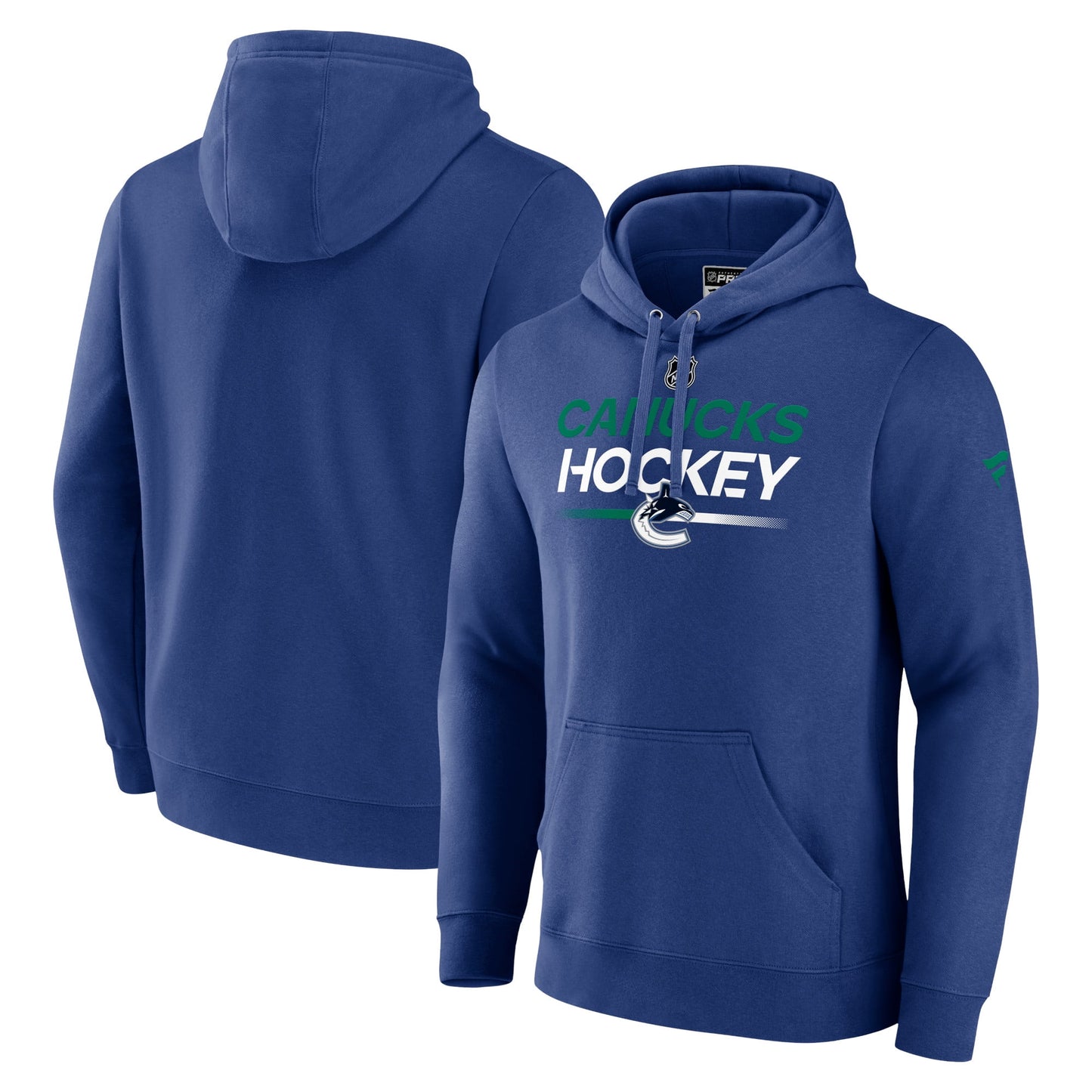 Men's Fanatics Branded  Blue Vancouver Canucks Authentic Pro Pullover Hoodie