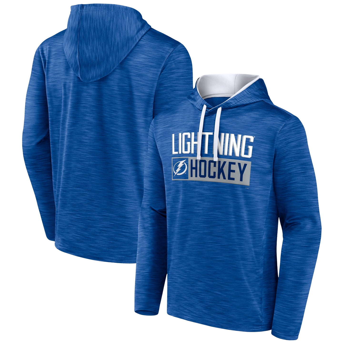 Men's Fanatics Branded Heather Blue Tampa Bay Lightning Close Shave Pullover Hoodie