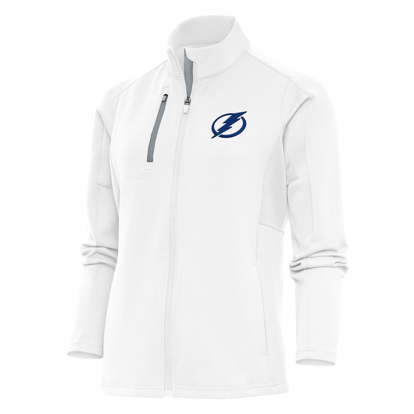 Women's Antigua White Tampa Bay Lightning Team Logo Generation Full-Zip Jacket