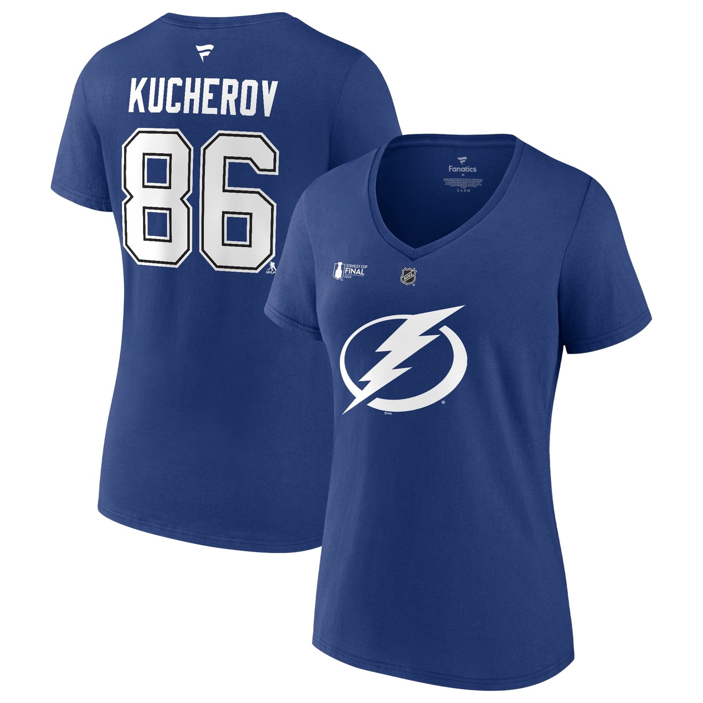 Women's Fanatics Branded Nikita Kucherov Blue Tampa Bay Lightning 2022 Stanley Cup Final Authentic Stack Name & Number